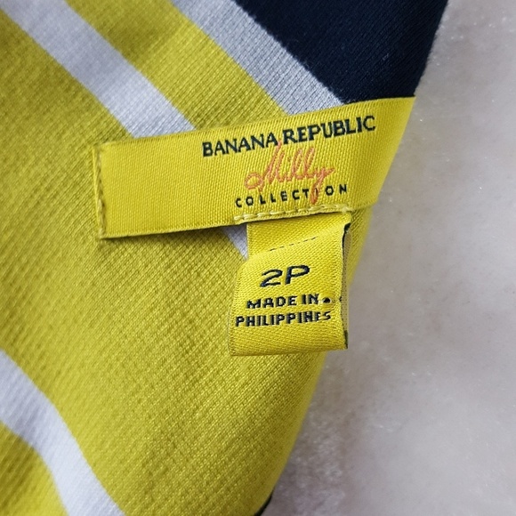 Banana Republic Milly Collection Chartreuse and Navy Blue Chevron Dress - Picture 7 of 7